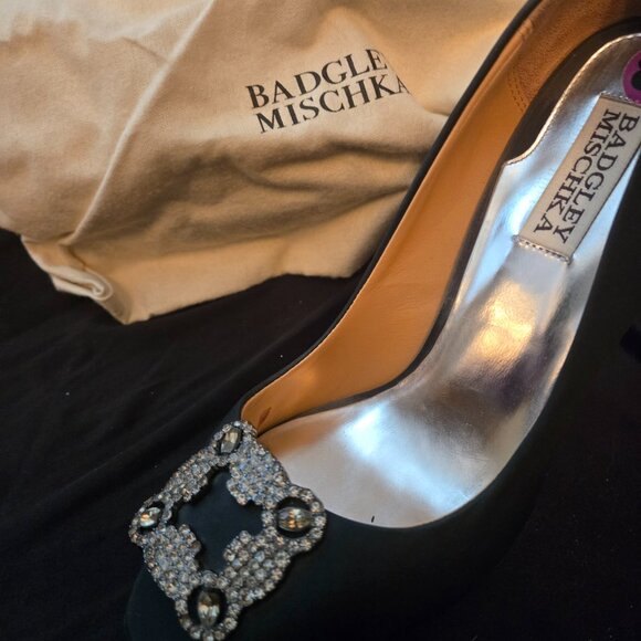Badgley Mischka Black Open Toe Pump 8.5 - Picture 4 of 6
